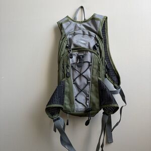 High Sierra-Air Mesh Back Hydration Hiking Padded Backpack Green & Gray Pockets